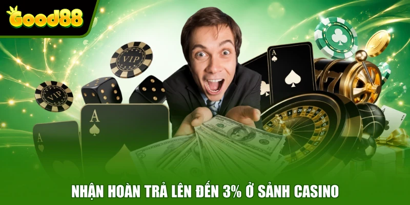 Khuyến mại Good88 Nhận hoàn trả lên đến 3% ở sảnh casino